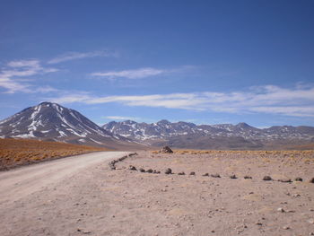 Scenic view of desert at san pedro de atacama against sky