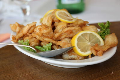 Close-up of food in plate