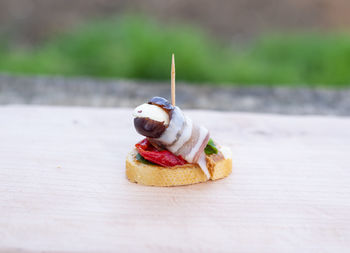 Close-up of cake on table