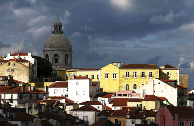 Church of santa engracia in city against cloudy sky