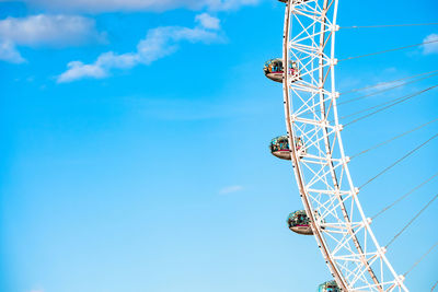 Close up view of the london eye in london.