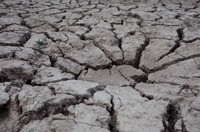 Full frame shot of cracked landscape