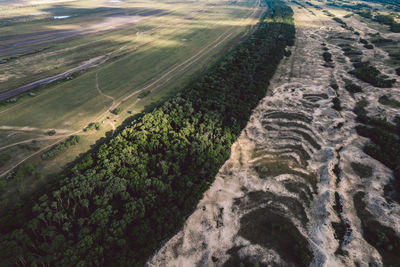 High angle view of land