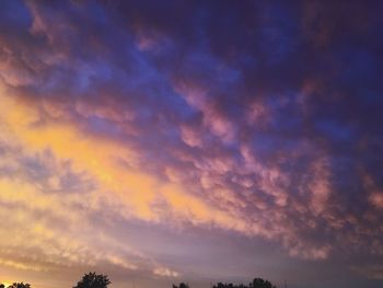 Low angle view of sky at sunset