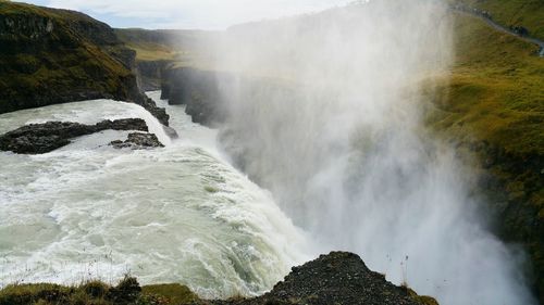 Scenic view of waterfall