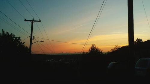 Electricity pylon at sunset