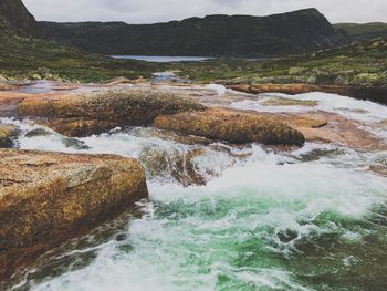 River flowing through rocks