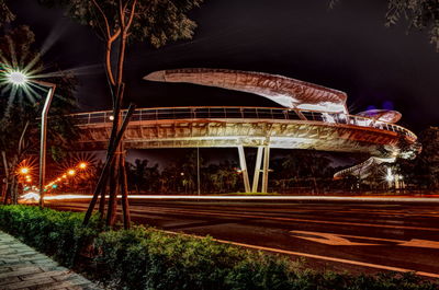 Illuminated built structure at night