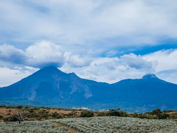 Scenic view of mountains against sky