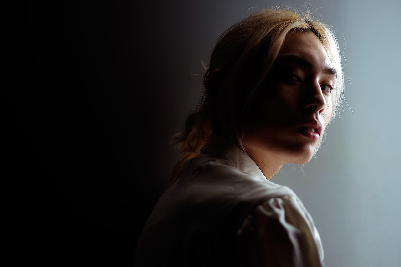 studio shot, one person, headshot, young adult, portrait, black background, real people, adults only, beautiful woman, young women, indoors, close-up, adult, people, formal portrait, only men, day