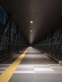 View of empty footbridge