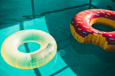 Close-up of water lily in swimming pool