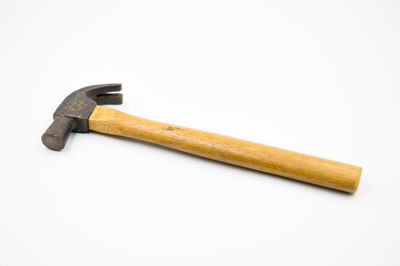 Close-up of wood against white background