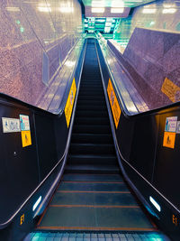View of escalator at railroad station
