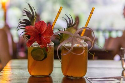 Close-up of drink on table