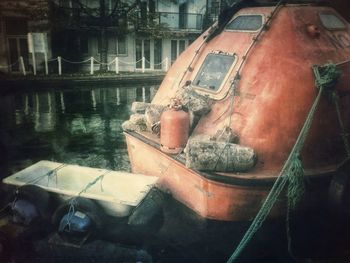 Abandoned building in water