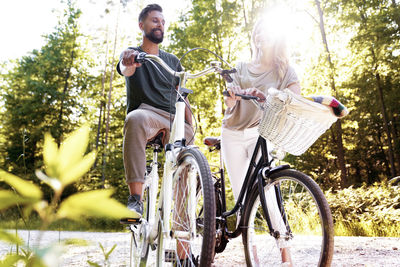 Man riding bicycle