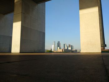 Road against sky in city