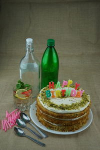 Close-up of food on table