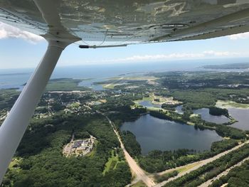 Aerial view of landscape seen from airplane