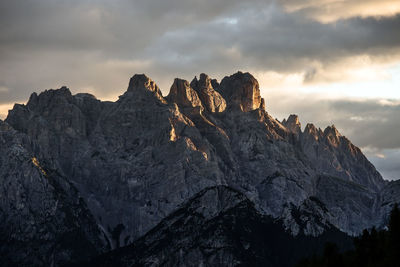 Monte cristallo alps dolomite at sunrise, veneto, cortina, italy