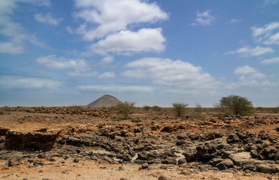 Scenic view of desert against sky