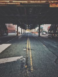 Empty road in city