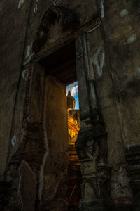 Low angle view of statue in temple