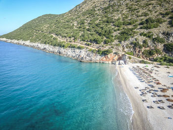 High angle view of sea against sky