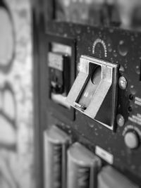 Close-up of old machine part