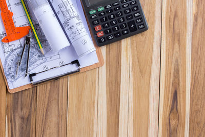 High angle view of pen on table