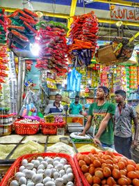 Various fruits for sale at market stall