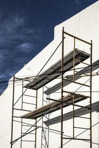 Scaffolding on building at construction site