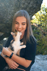 Beautiful young woman smiling