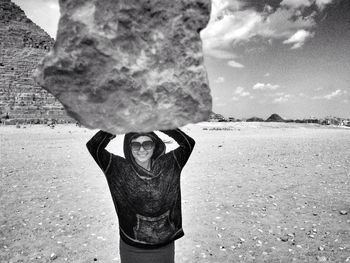 Full length of man standing at beach