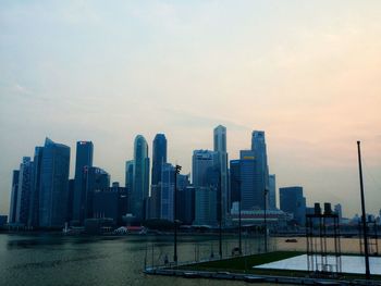 City lit up at dusk