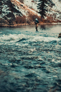 Man surfing in sea