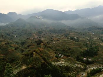 High angle view of landscape against sky