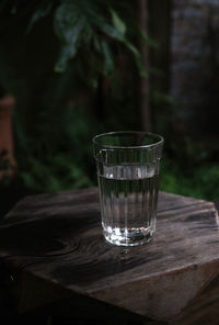 Close-up of glass of water on table