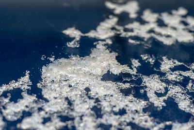 Close-up of frozen water