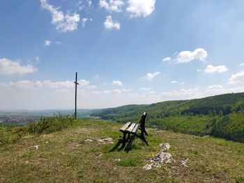 Scenic view of field against sky