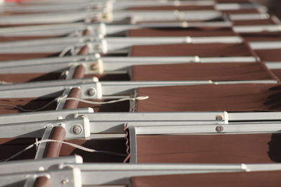 Full frame shot of deck chair