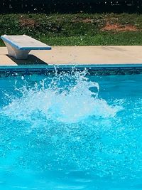 Water splashing in swimming pool