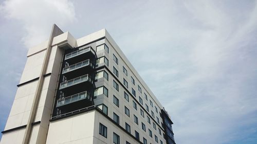 Low angle view of modern building against sky