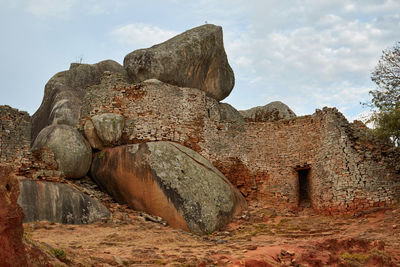 Rock formation against sky