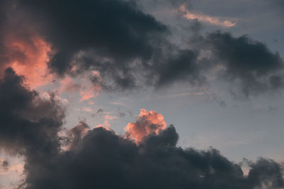 Low angle view of storm clouds in sky