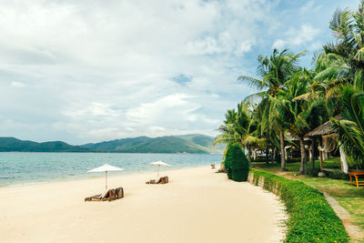 Scenic view of beach against sky