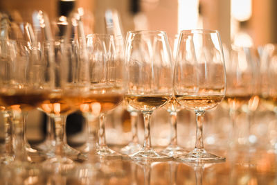 Close-up of wine in glass on table