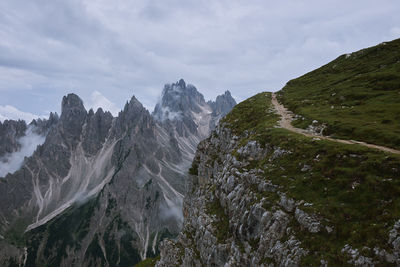 Panoramic view of mountains against sky. tre cime di lavaredo, dolomites, south tyrol