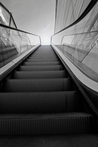 Low angle view of escalator